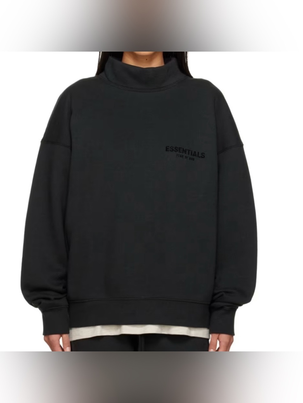 Essentials Fear of God Black Crewneck Sweatshirt